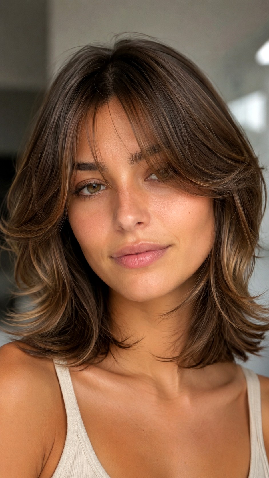 Butterfly Cut With Face Frame Bangs - 25 Face Framing Curtain Bangs Ideas