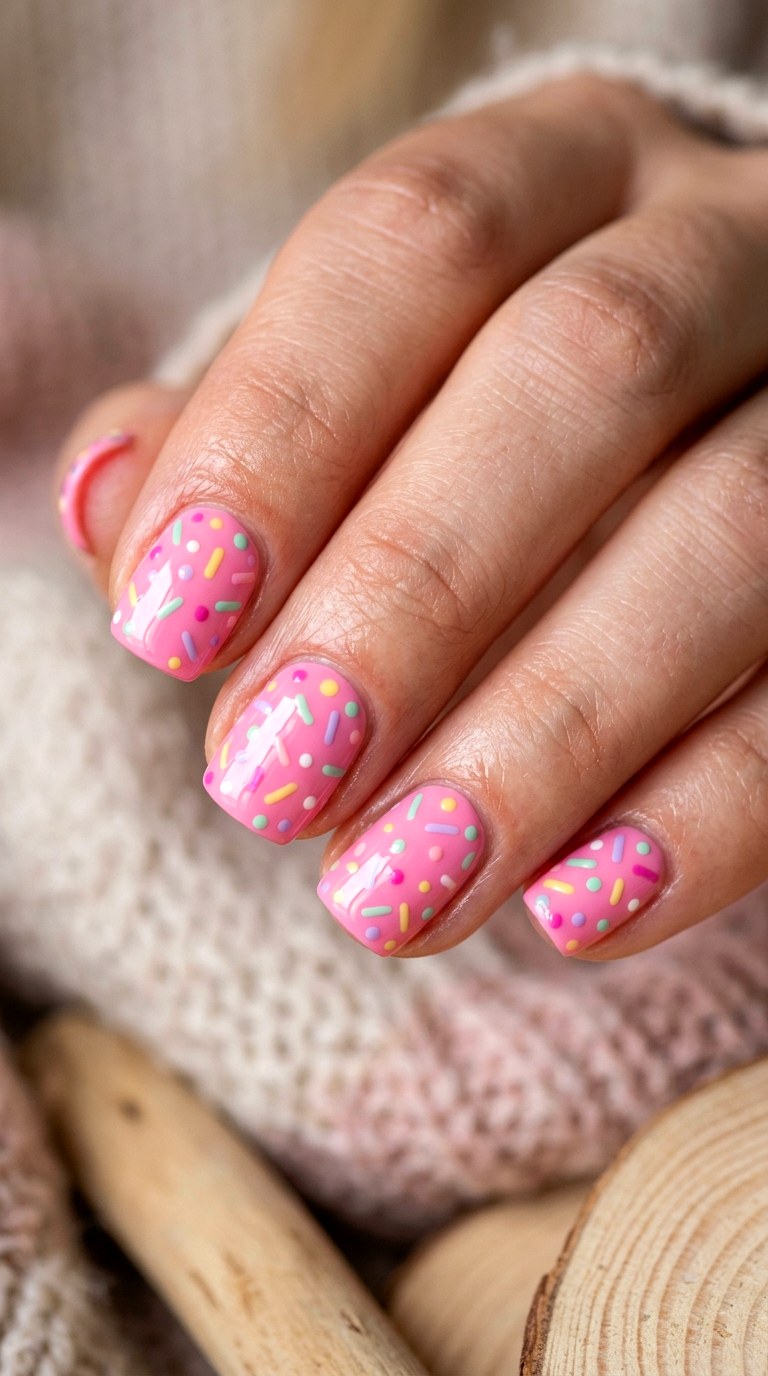 Candy Sprinkle Sweet Tart Nails - 22 sweet tart nail ideas