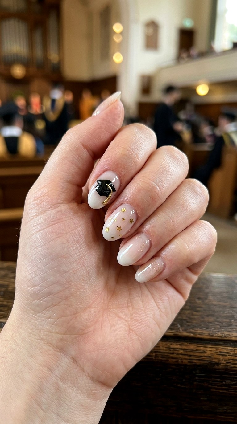 Cap And Tassel Nail Design - 25 graduation Nail art inspiration ideas