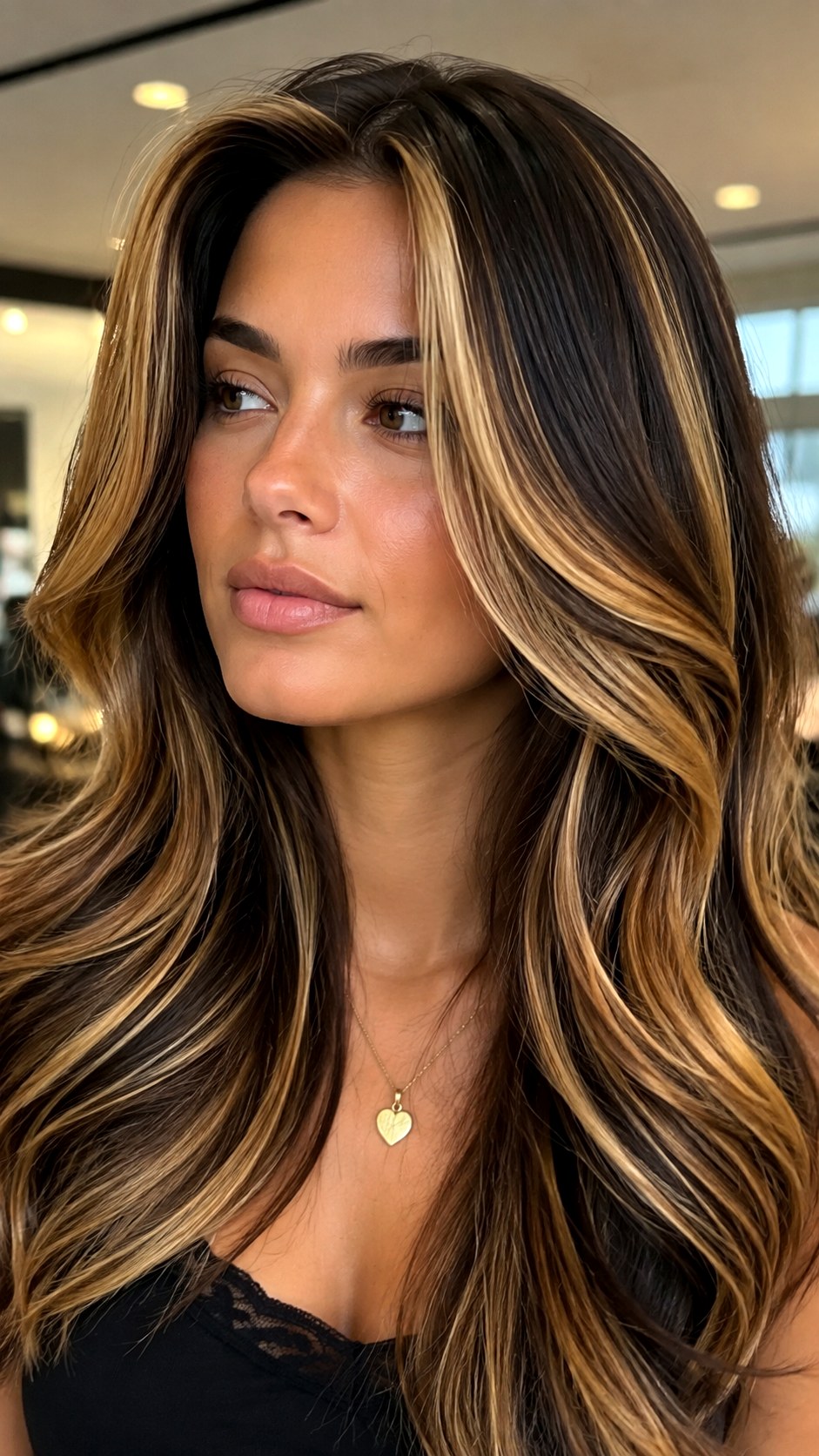Caramel Ribbons Chunky Highlight - 25 hair color for morena ideas
