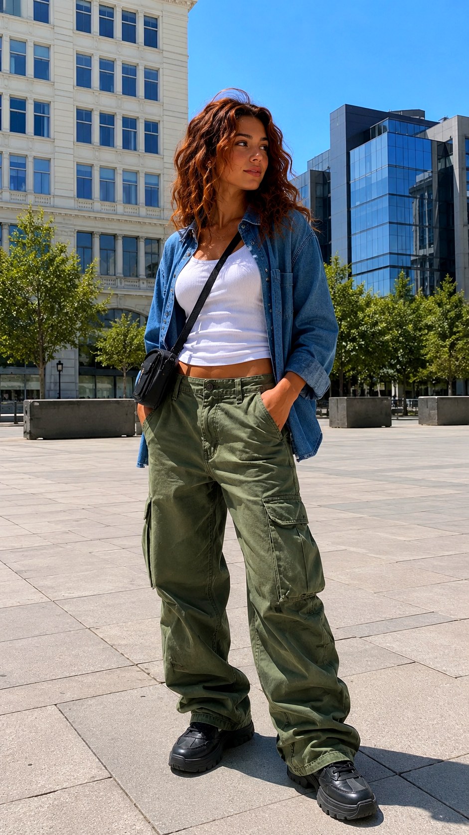 Cargo Pants Denim Button Up Outfit - 22 Denim Button Up Outfit Ideas