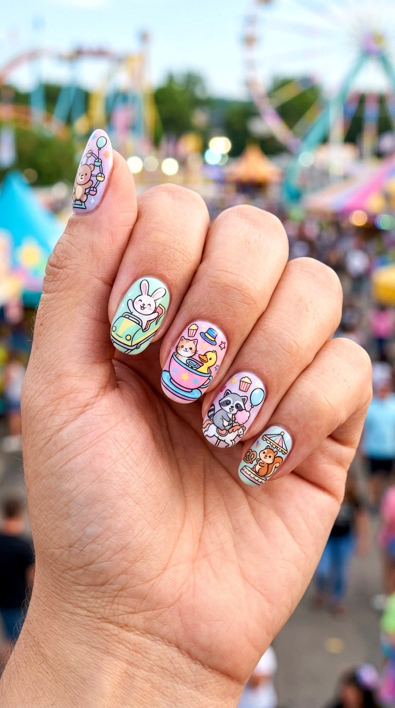 Cartoon Park Animal Nails - 25 cartoon Park nail ideas