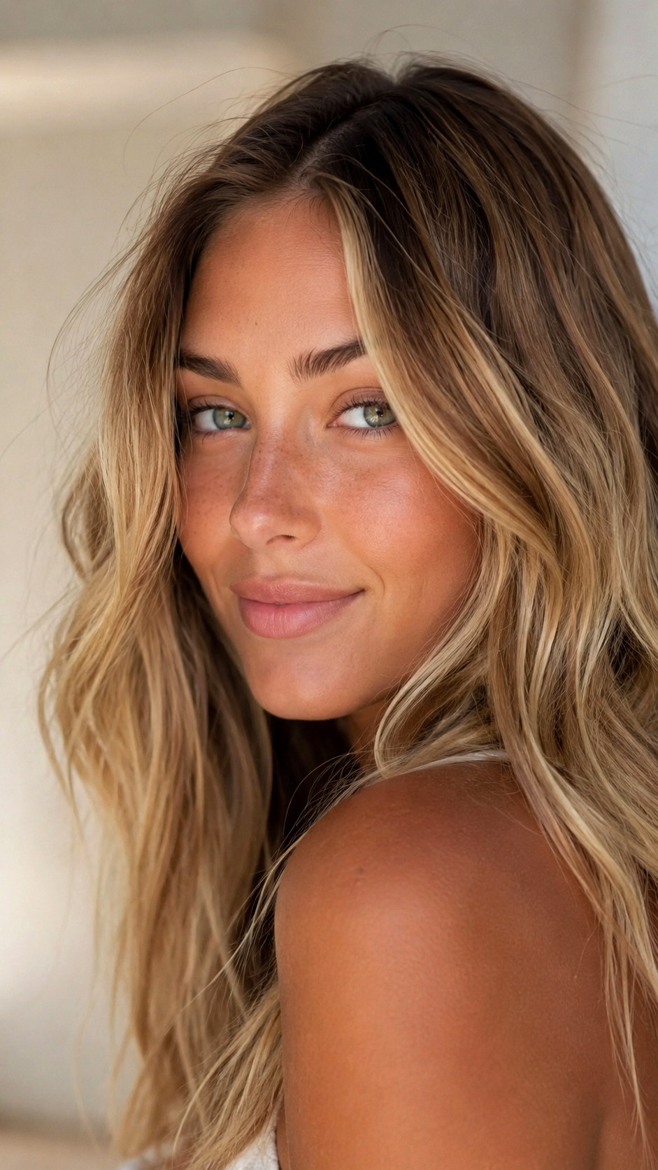 Champagne Sunkissed Wave Texture - 23 wavy hair highlights ideas