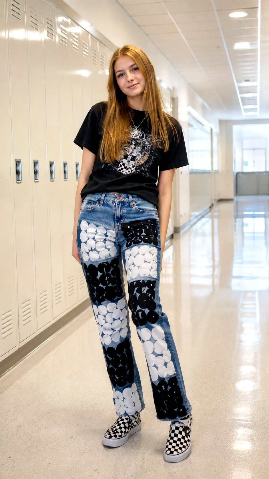 Checkerboard Pattern Letters - 20 puffy paint bubble letter jeans ideas