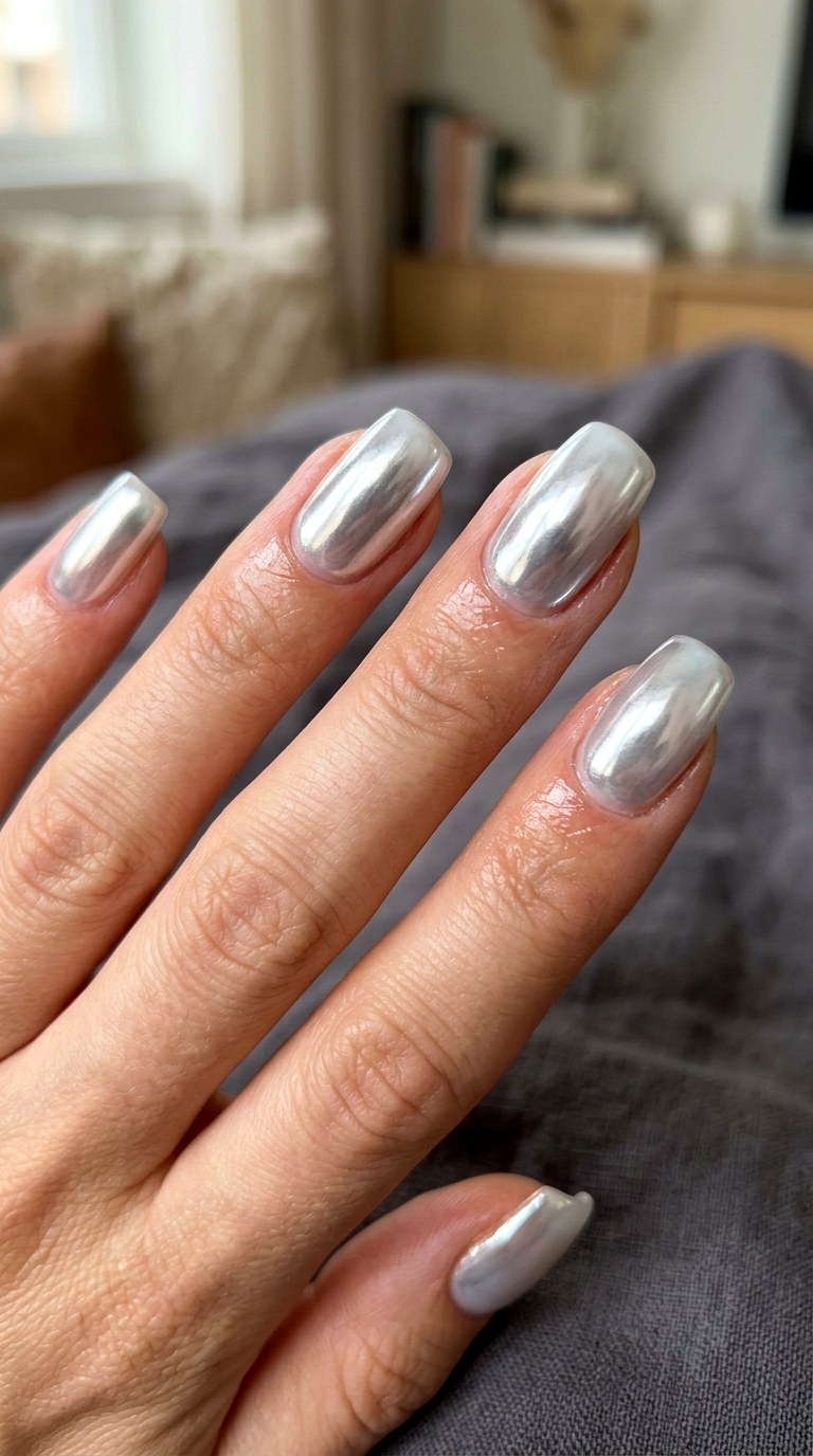 Chrome Phantom Nails - 25 spooky nail ideas