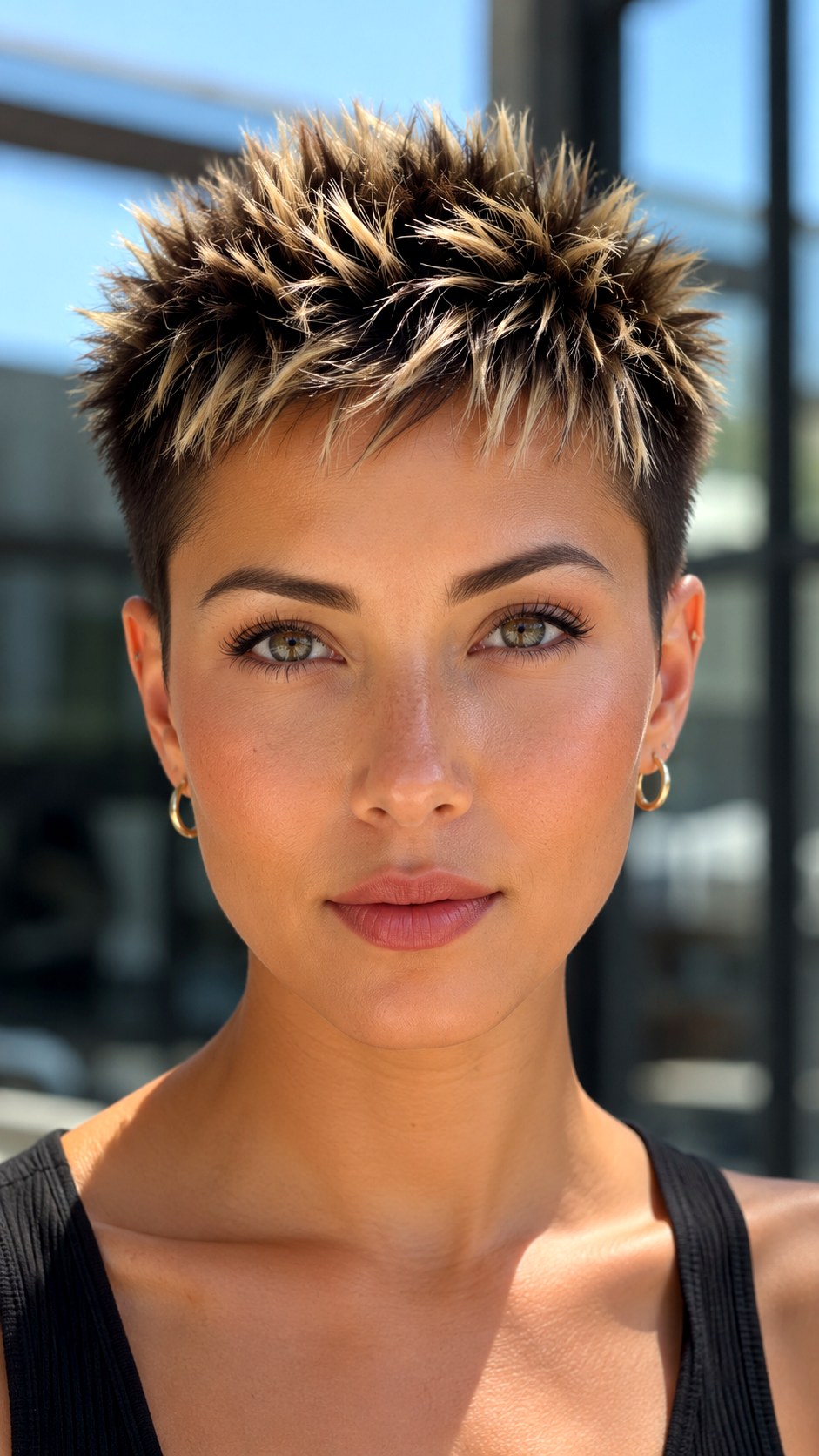 Chunky Blonde Highlights Spiky Buzz - 24 spiky hairstyle ideas