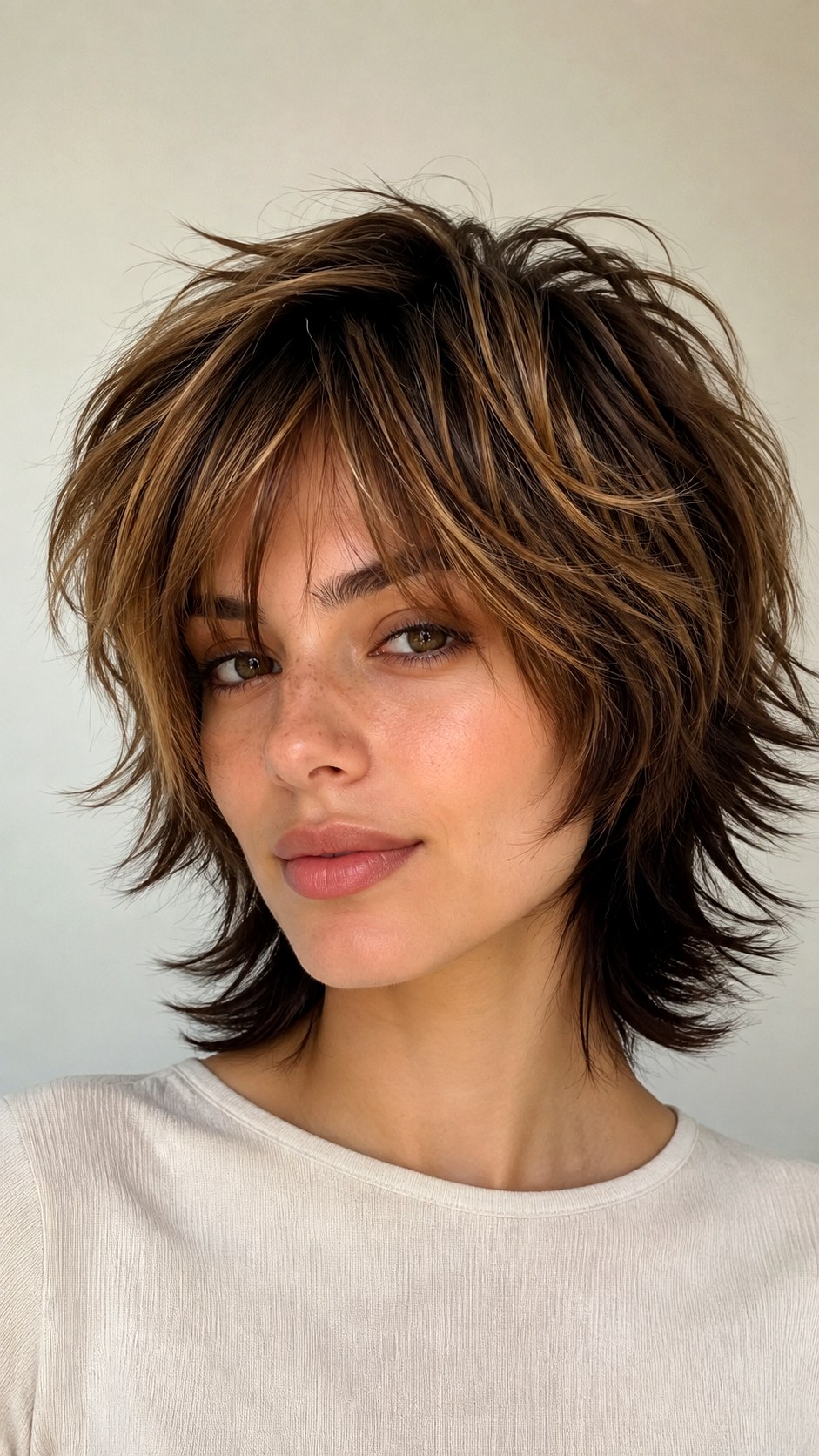 Chunky Lowlight Spiky Mid Length Cut - 24 spiky hairstyle ideas