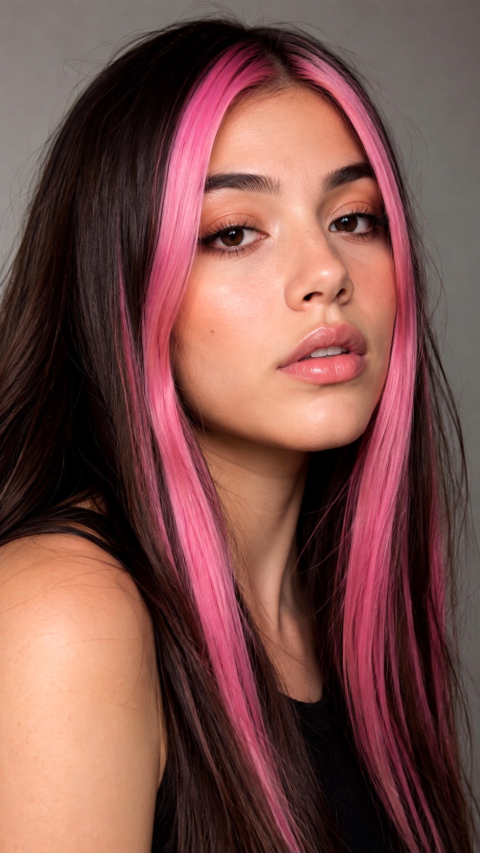 Chunky Pink YK Skunk Stripe - 23 hot pink hair color ideas