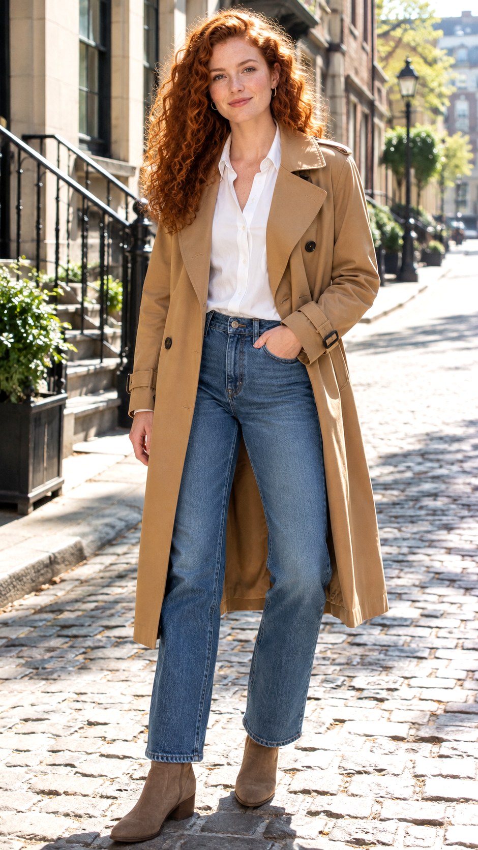 Classic Camel Trench Coat Ensembles - 21 warm fall outfit look ideas