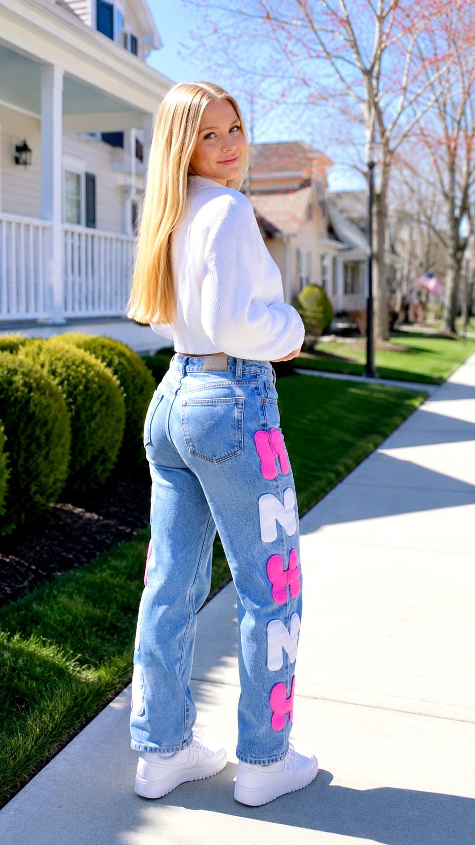 Classic Monogram Denim Look - 20 puffy paint bubble letter jeans ideas