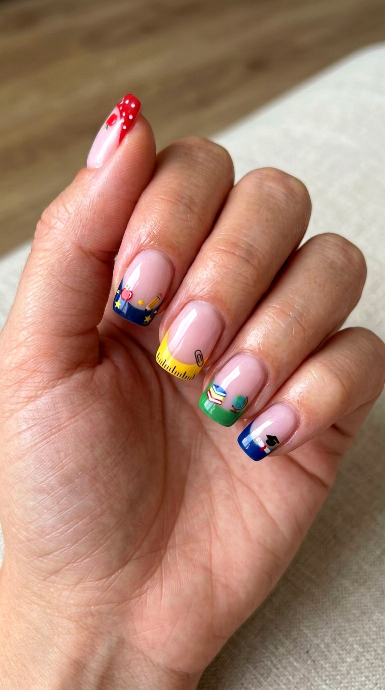 Classic School French Tips - 23 cute back to school nail ideas