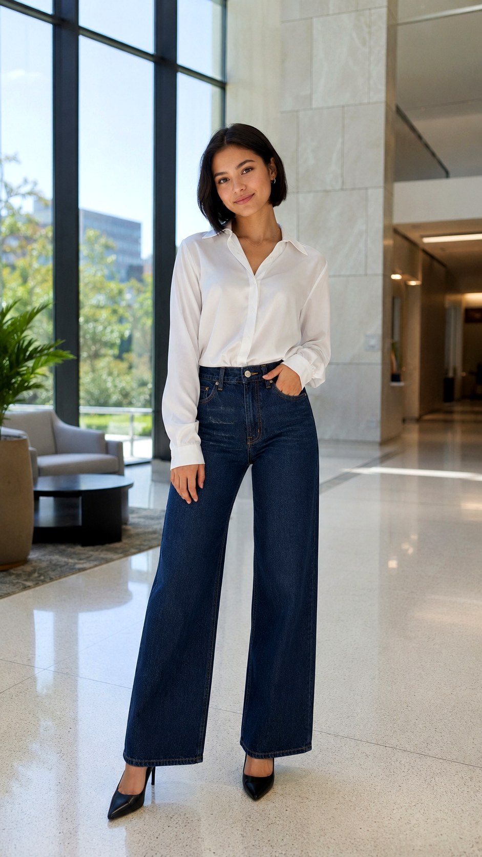 Clean Hem Wide Leg Jeans Inspo - 25 senior jeans 2027 ideas