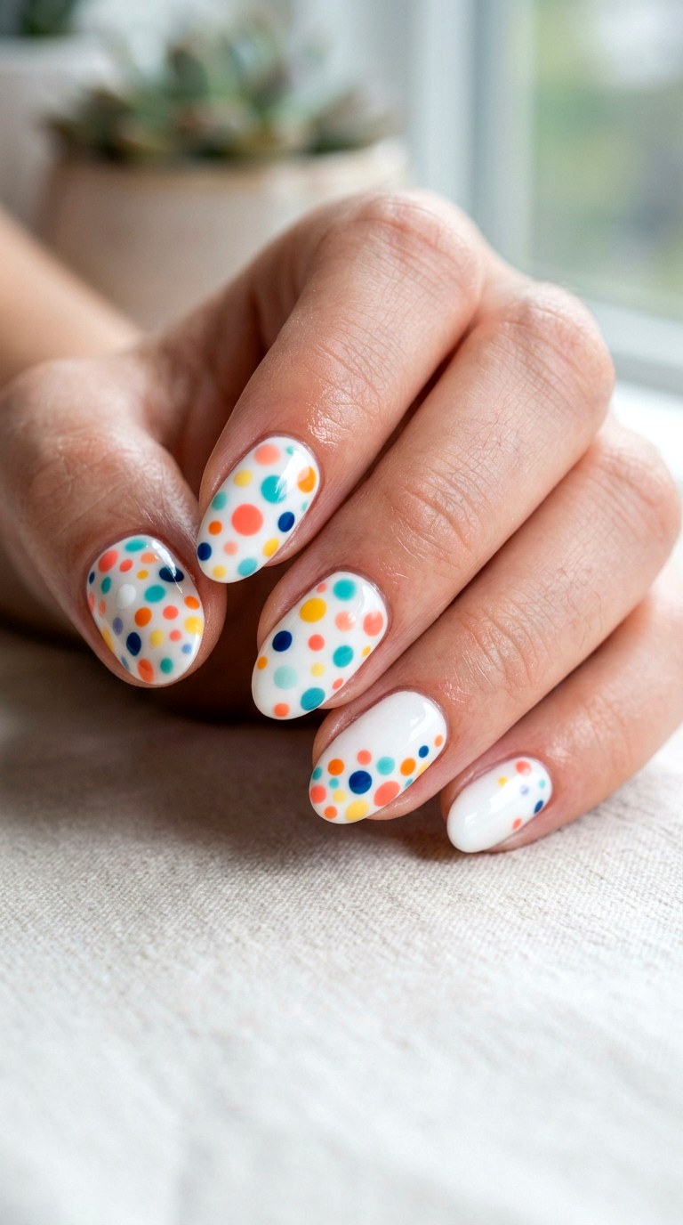 Colorful Polka Dot Nails - 23 teen nail ideas