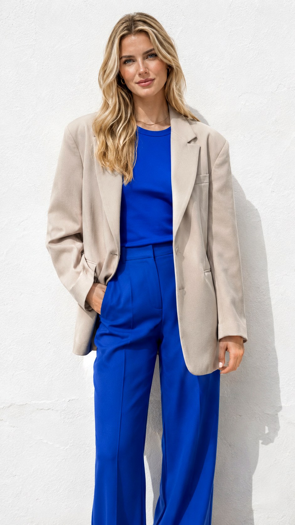 Column Color Blazer Approach - 23 oversized blazer outfit ideas
