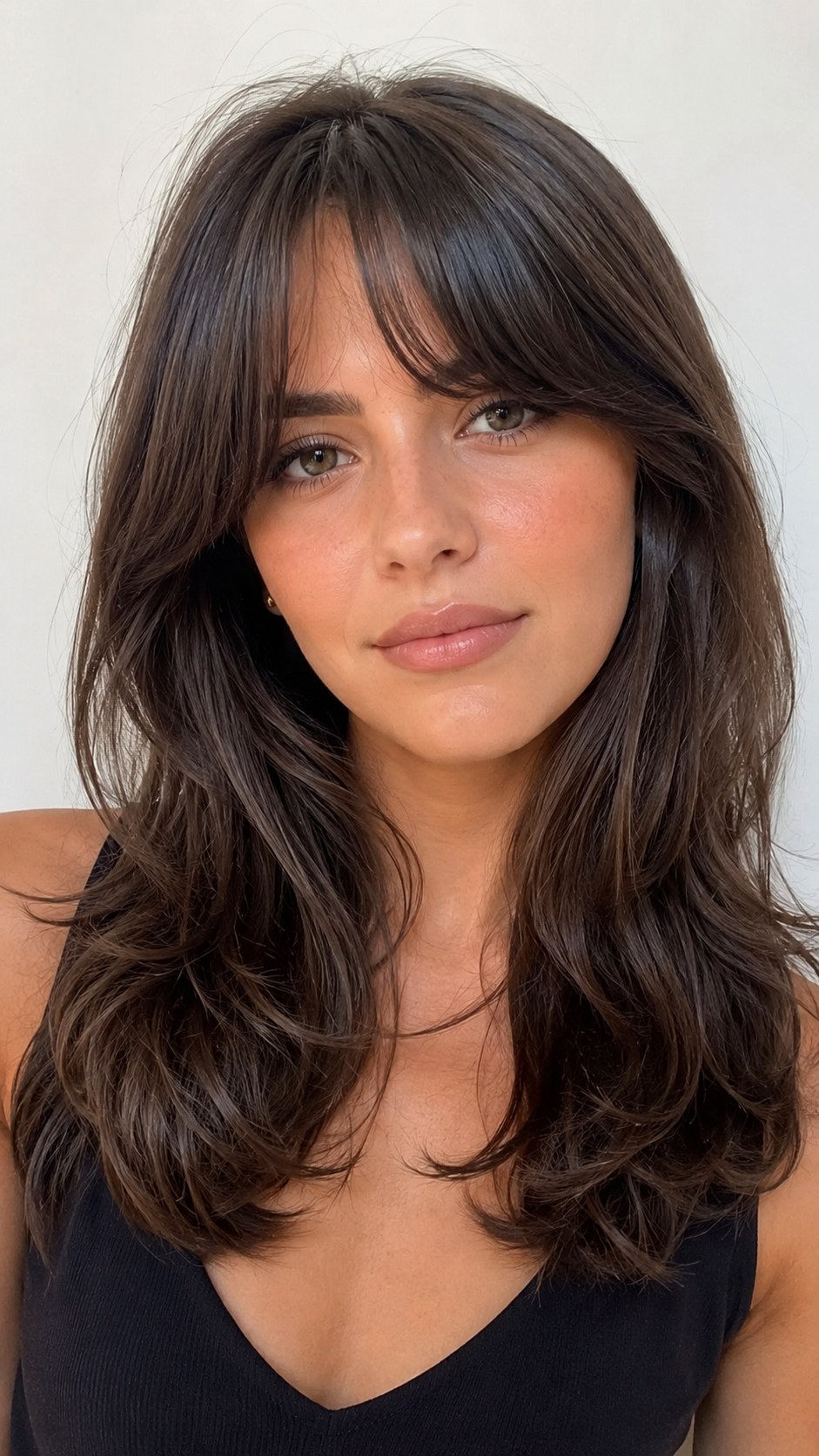 Cool Toned Brunette Curtain Bangs - 25 Face Framing Curtain Bangs Ideas