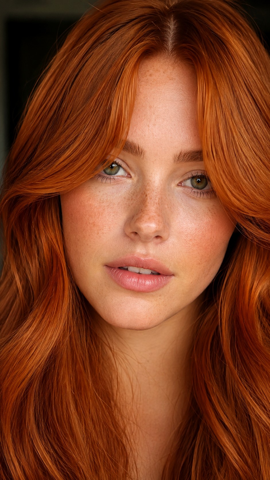 Copper Red Long Face Frame Bangs - 25 Face Framing Curtain Bangs Ideas