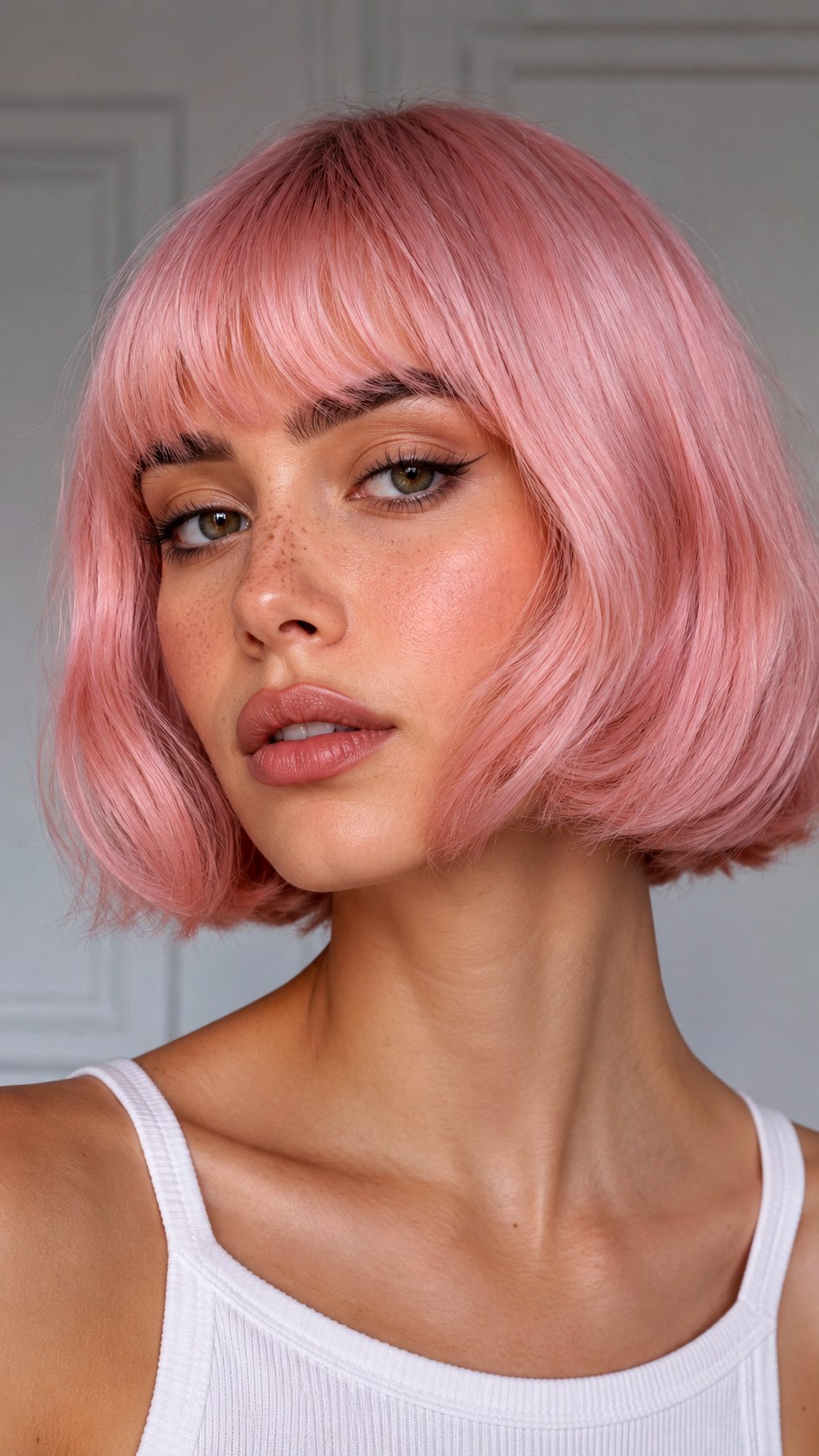 Cotton Candy Pink French Bob - 23 hot pink hair color ideas