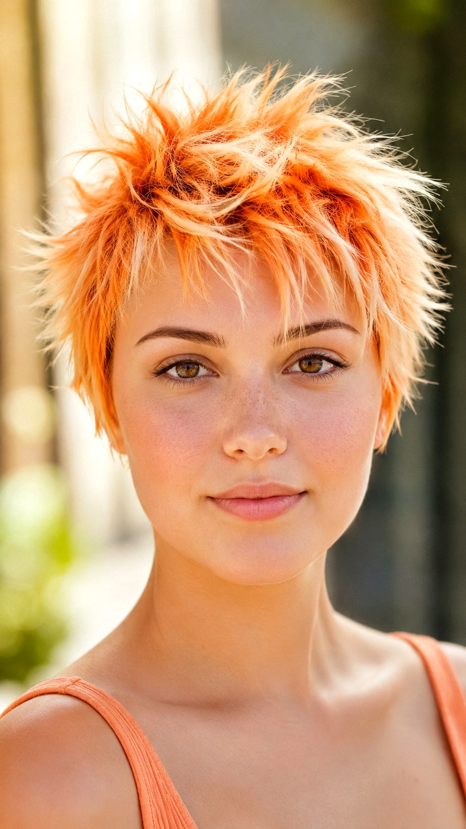 Creamsicle Orange Spiky Textured Crop - 24 spiky hairstyle ideas