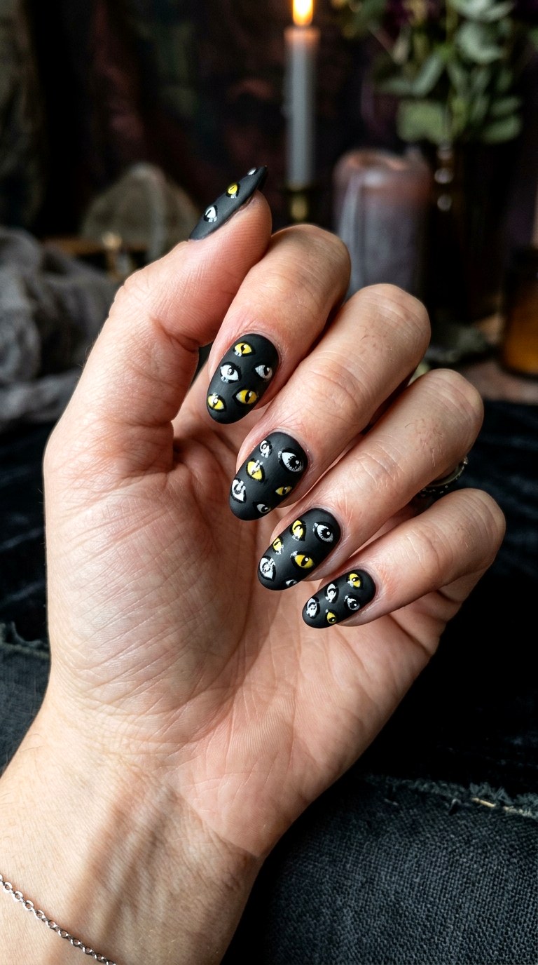 Creepy Eyes Halloween Nails - 20 halloween nail art ideas