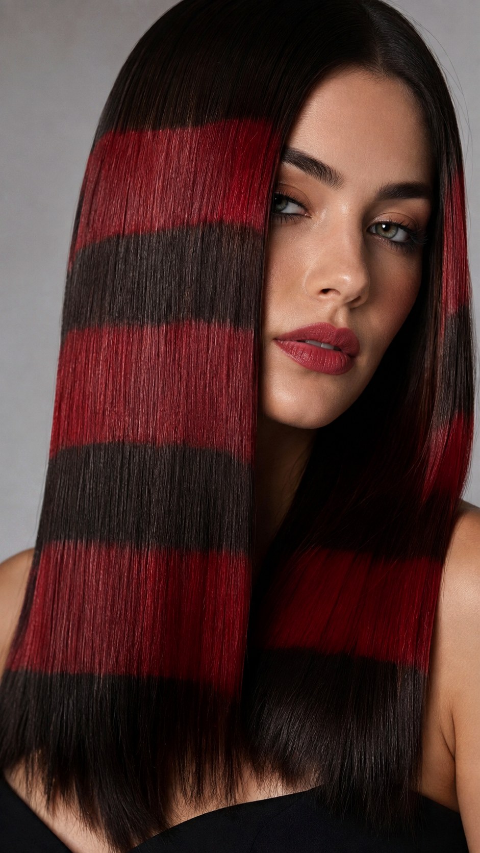 Crimson Velveteen Ribbon Highlights - 22 red hair color highlights ideas