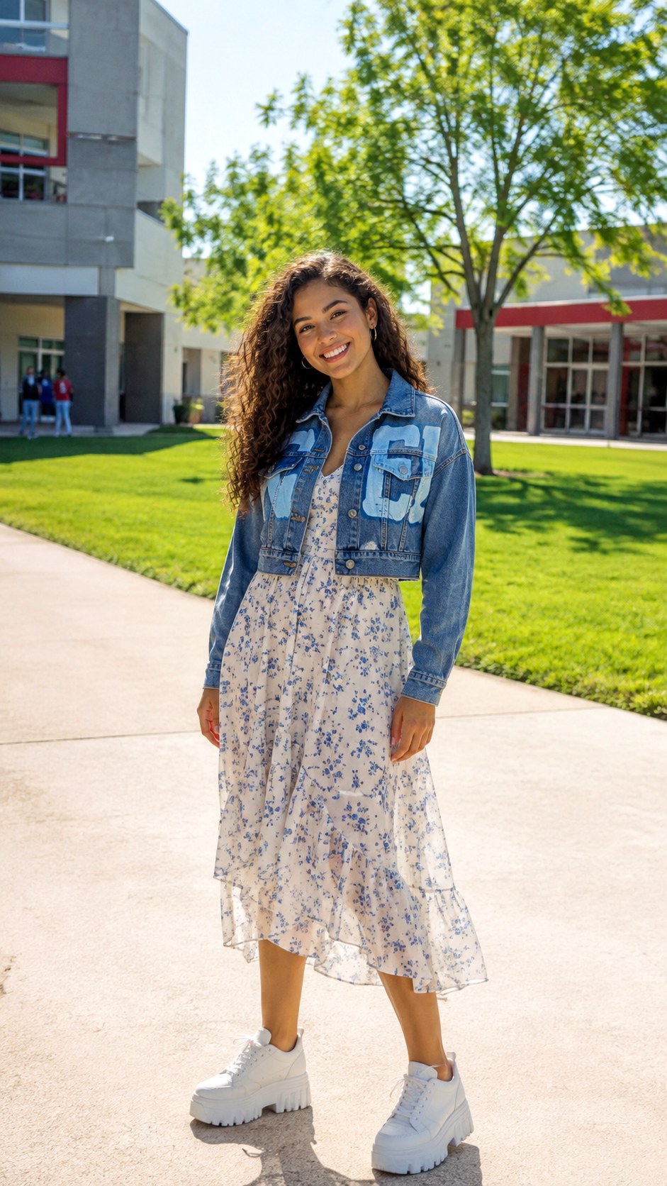 Cropped Denim Jackets With Bold Lettering - 21 block lettering school spirit ideas