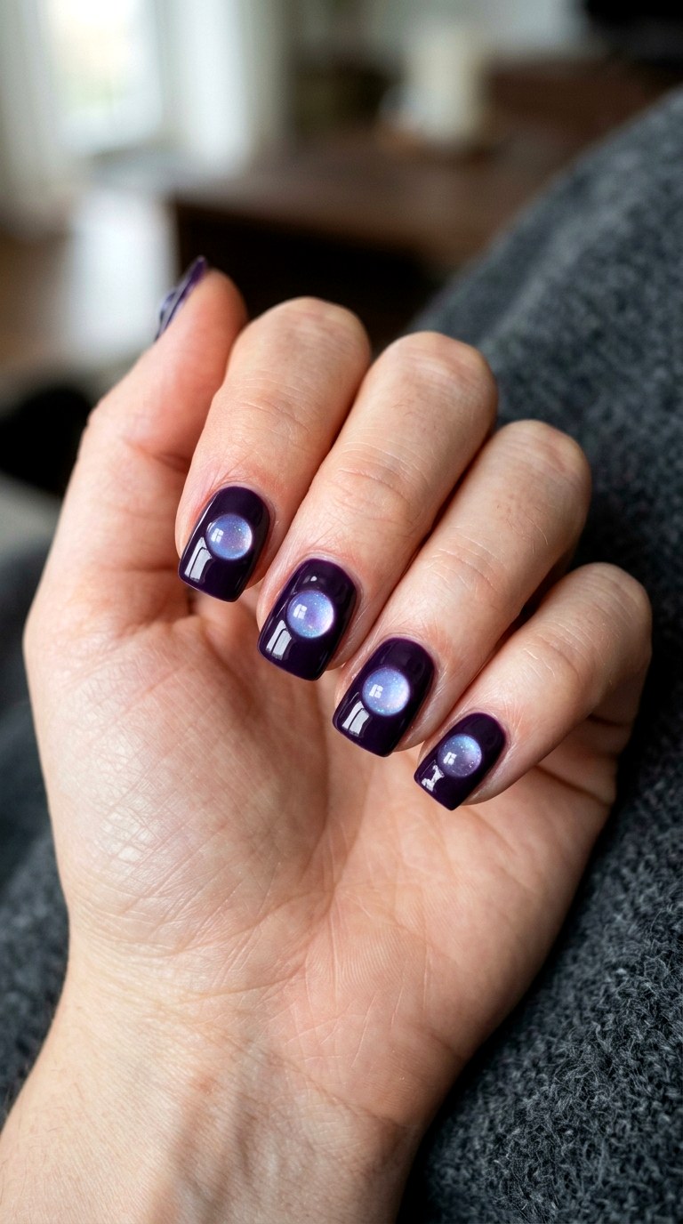 Crystal Ball Short Nails - 25 short halloween nail ideas
