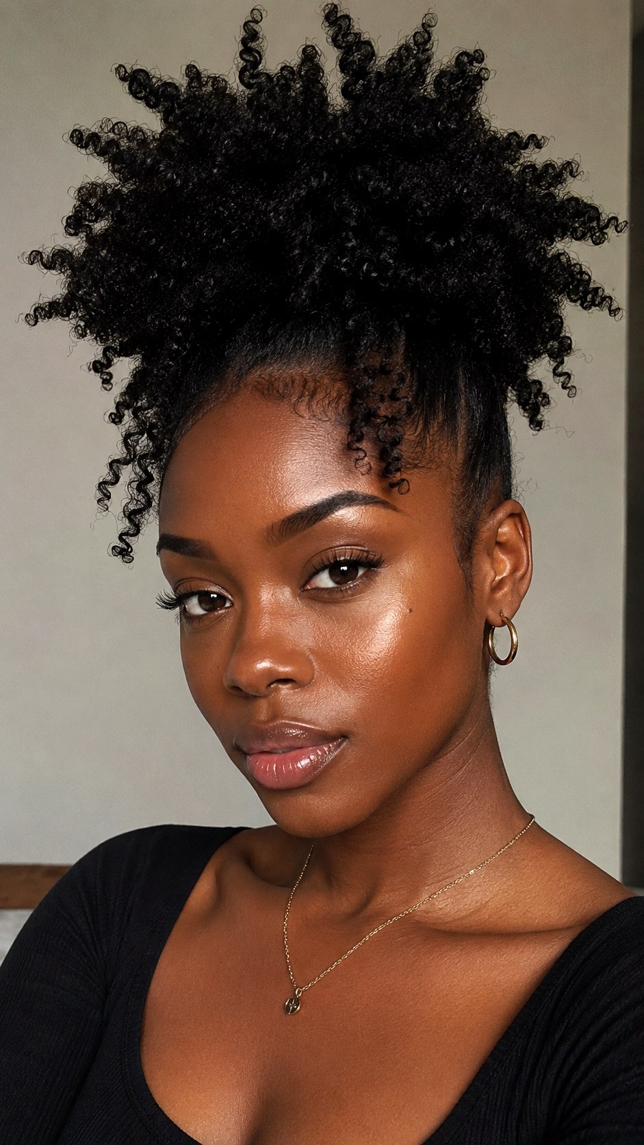 Curly Spiked Afro Bun Aesthetic - 20 spike bun hairstyle ideas