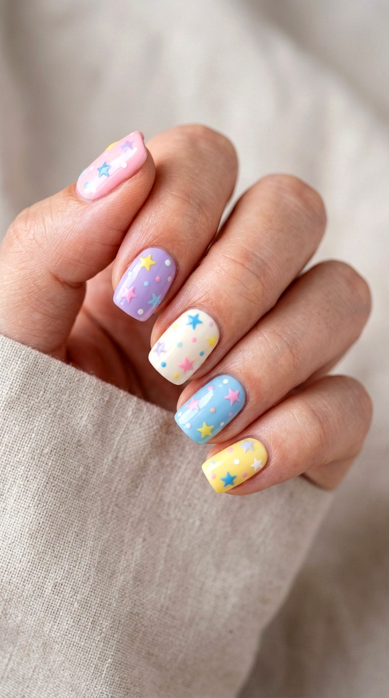 Cute Back to School Stars - 23 cute back to school nail ideas
