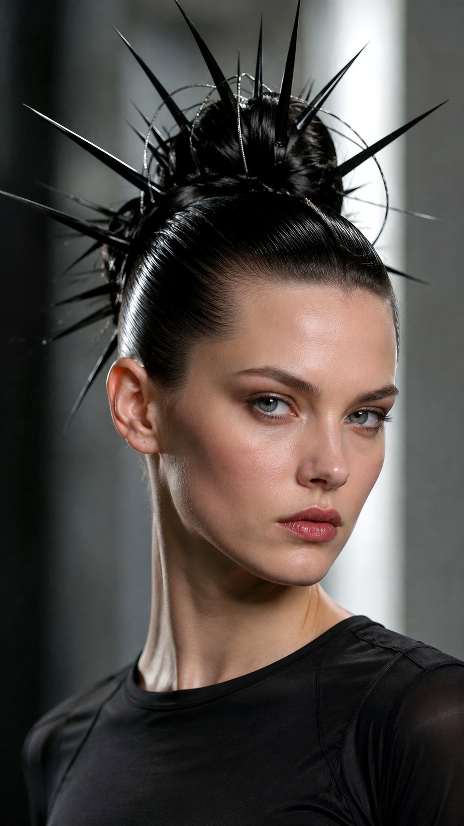Cyberpunk Spiked High Bun Style - 20 spike bun hairstyle ideas