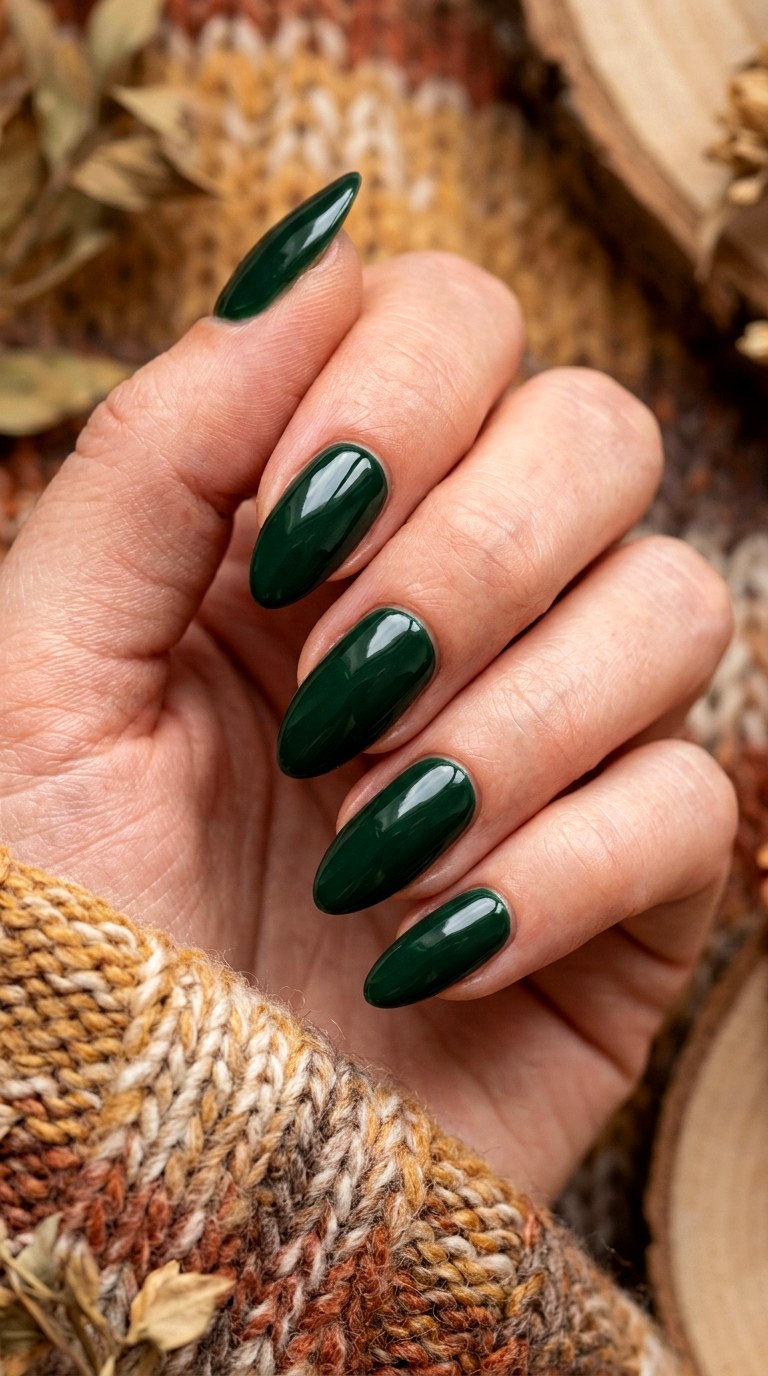 Deep Forest Green Nails - 24 Green Nail ideas