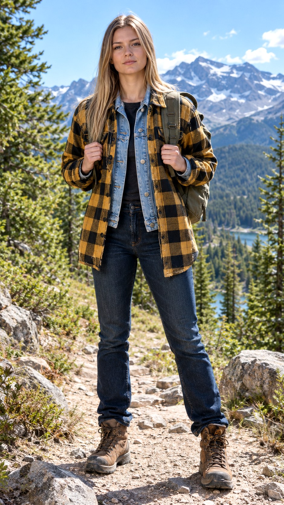Denim on Denim with Flannel - 23 shacket outfit women look ideas