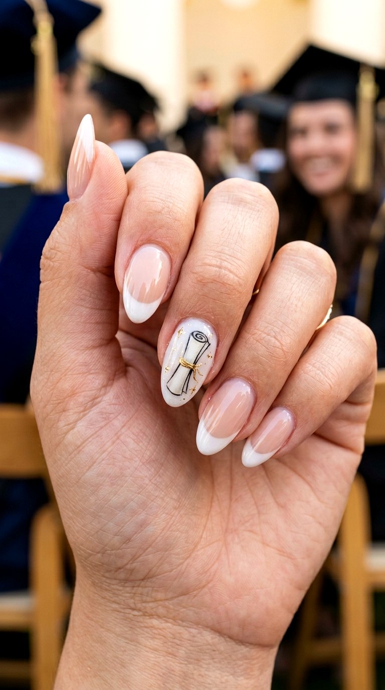 Diploma Scroll Nail Art - 25 graduation Nail art inspiration ideas