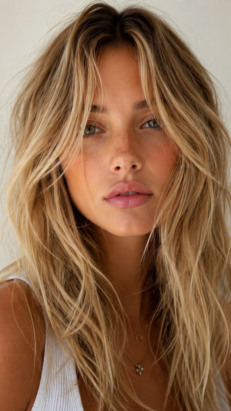 Dirty Blonde Textured Shag Bangs long curtain bangs - 22 Long Curtain Bangs Ideas