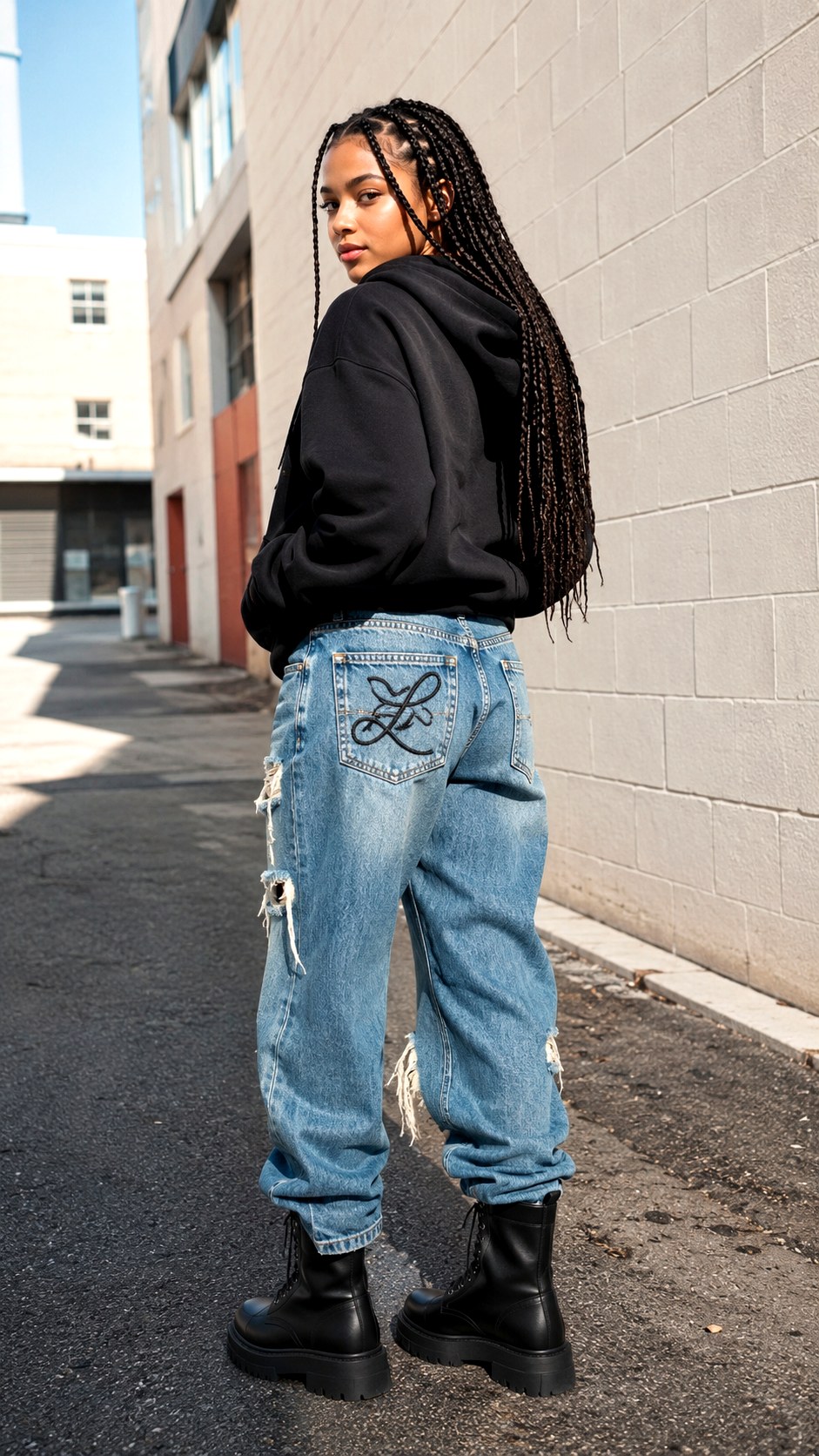 Distressed Denim Script Font Pocket - 21 black pocket script font denim