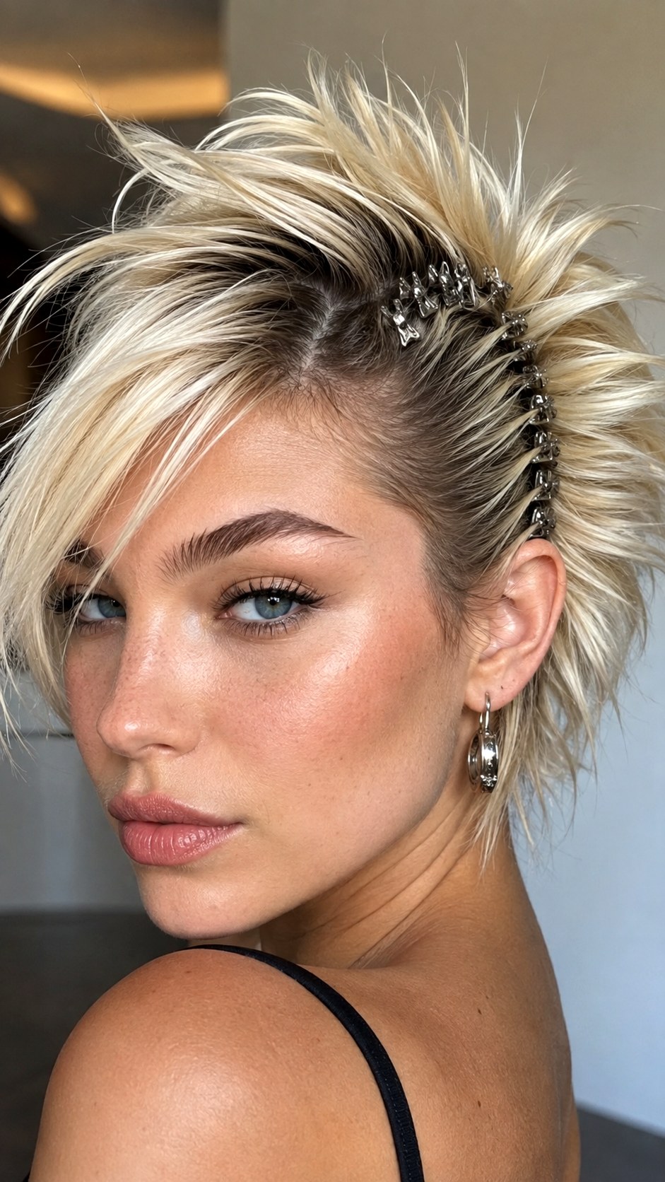 Edgy Spiky Side Sweep Updo - 21 spiky claw hairstyle ideas