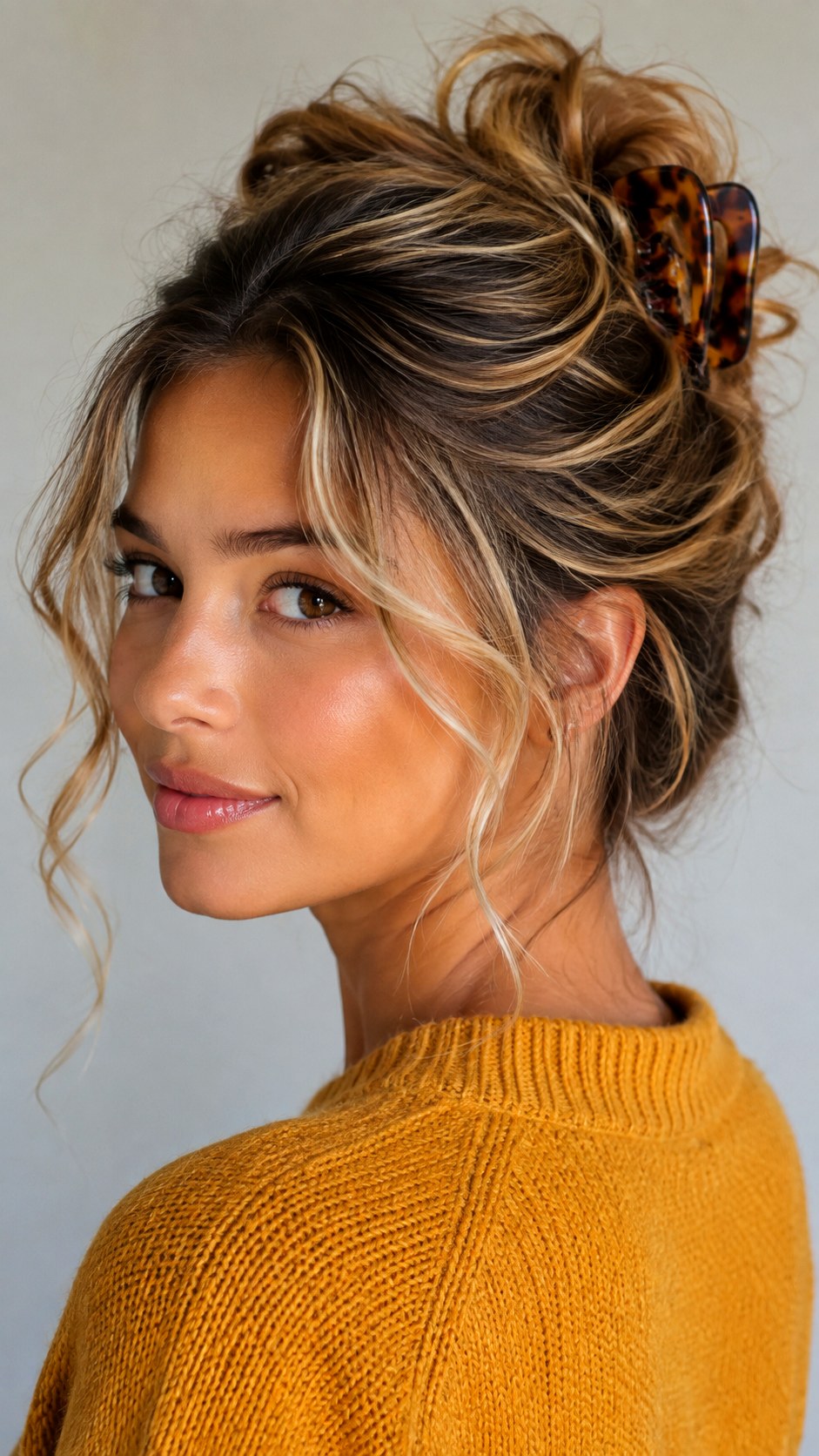 Effortless Claw Clip Updo - 22 y2k hairstyle ideas