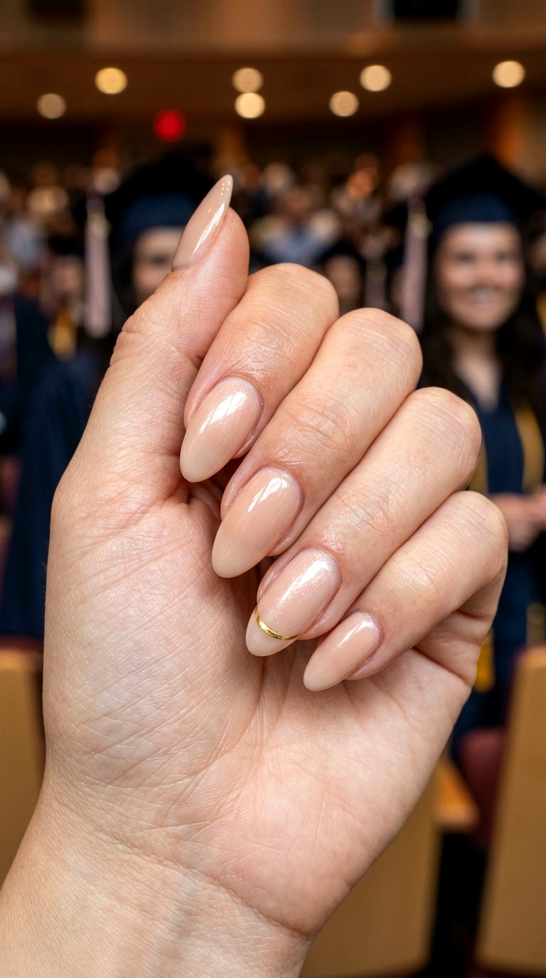 Elegant Nude Graduation Nails - 25 graduation Nail art inspiration ideas