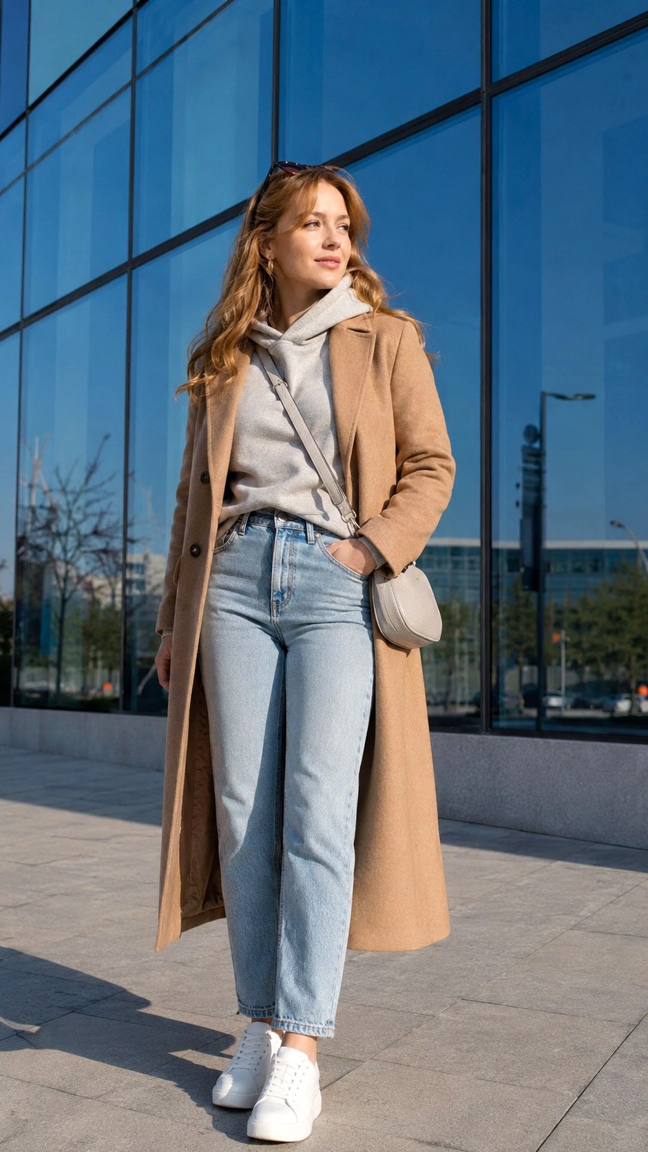 Elevated Hoodie Light Wash Jeans - 25 Light Wash Jeans Outfit Ideas