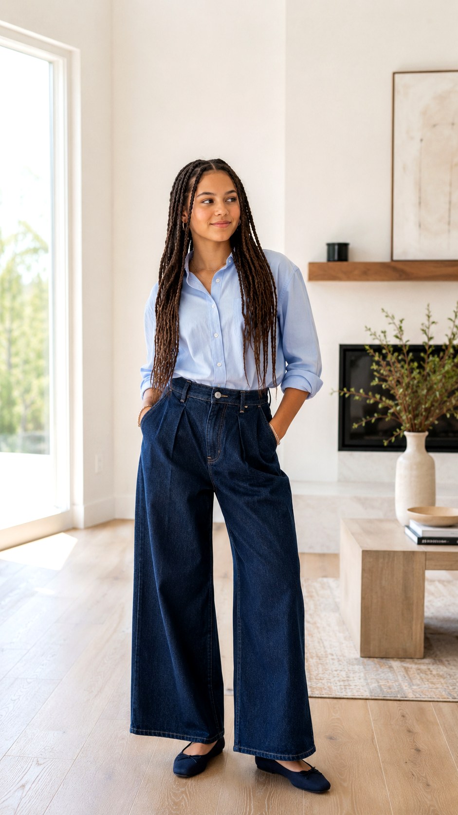 Elevated Pleated Wide Leg Jeans - 25 senior jeans 2027 ideas