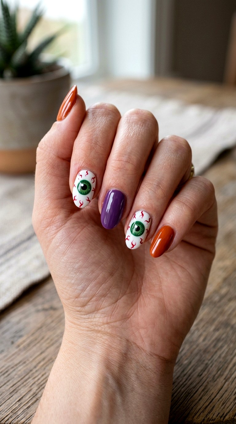 Eyeball Nails - 20 easy halloween nail ideas