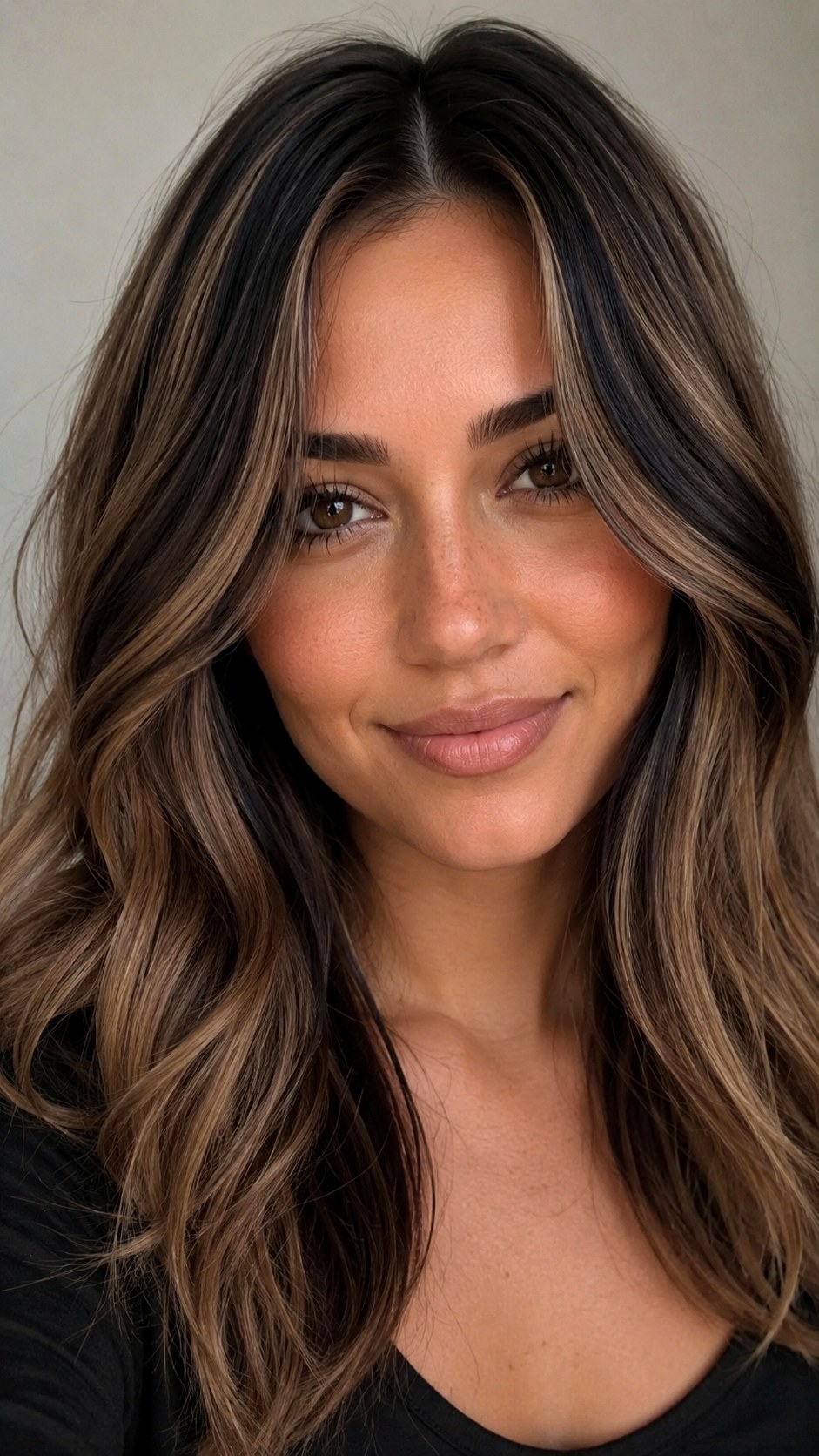 Face Framing Black Highlights - 23 black color highlights ideas