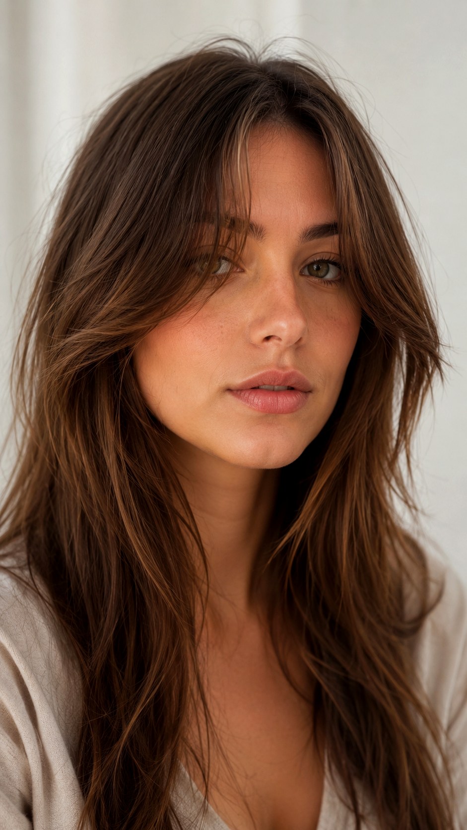 Face Framing Bottleneck Curtain Bangs - 20 Wispy Curtain Bangs Long Hair Ideas