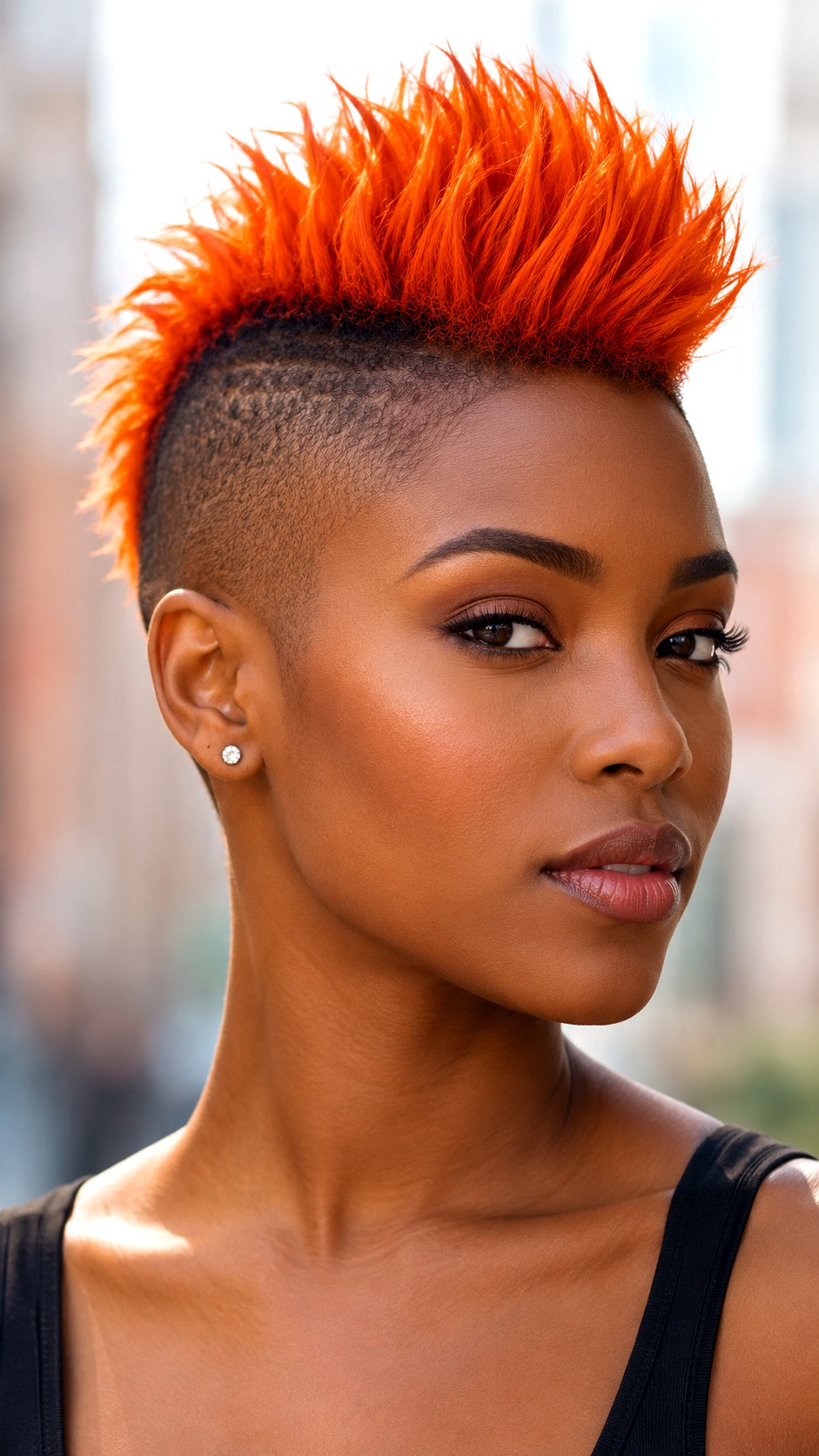 Fiery Orange Short Spiky Fauxhawk - 24 spiky hairstyle ideas