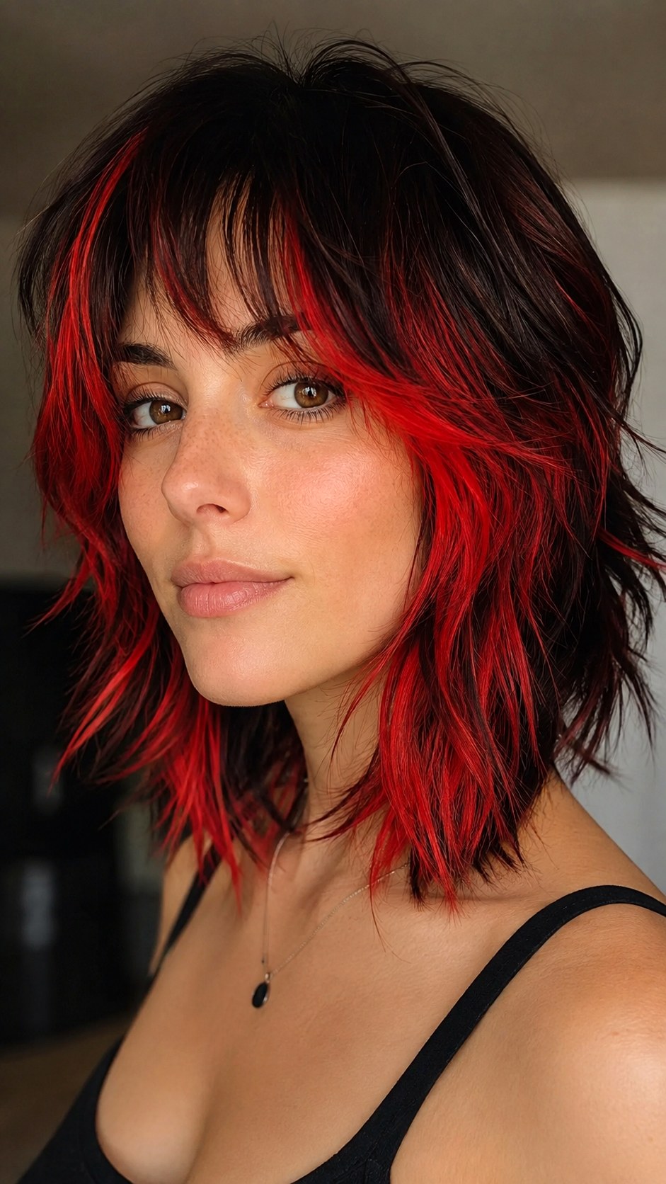 Fire Engine Red Chunky Highlights - 22 red hair color highlights ideas