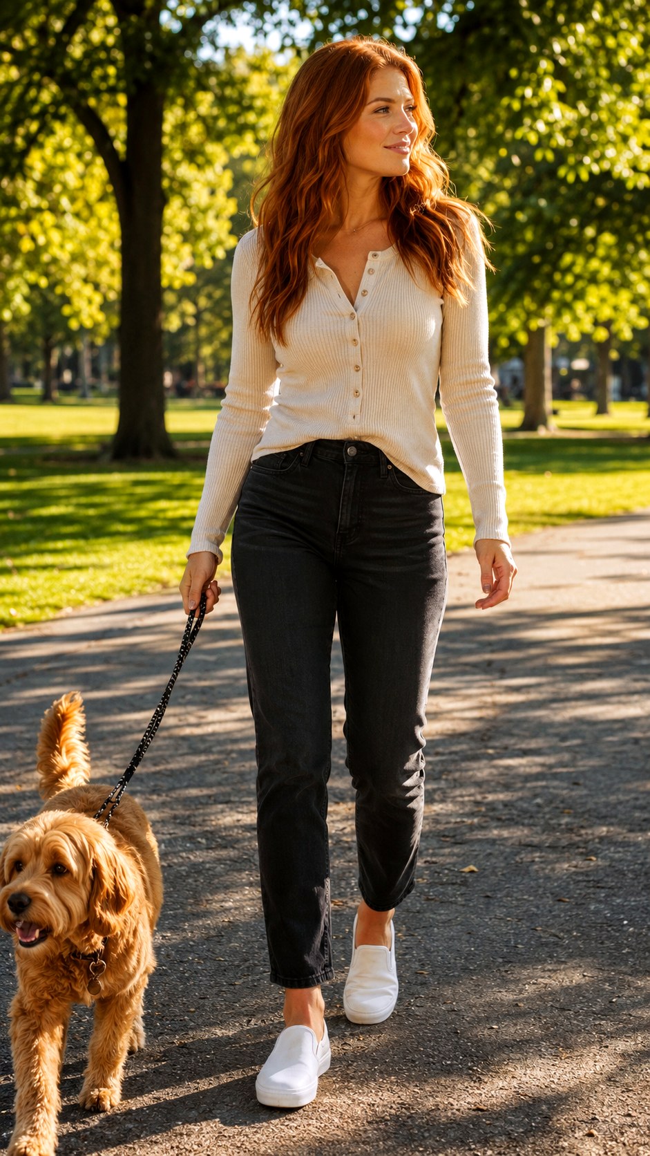 Fitted Henley Top Black Washed Jeans - 20 Black Washed Jeans outfit Ideas