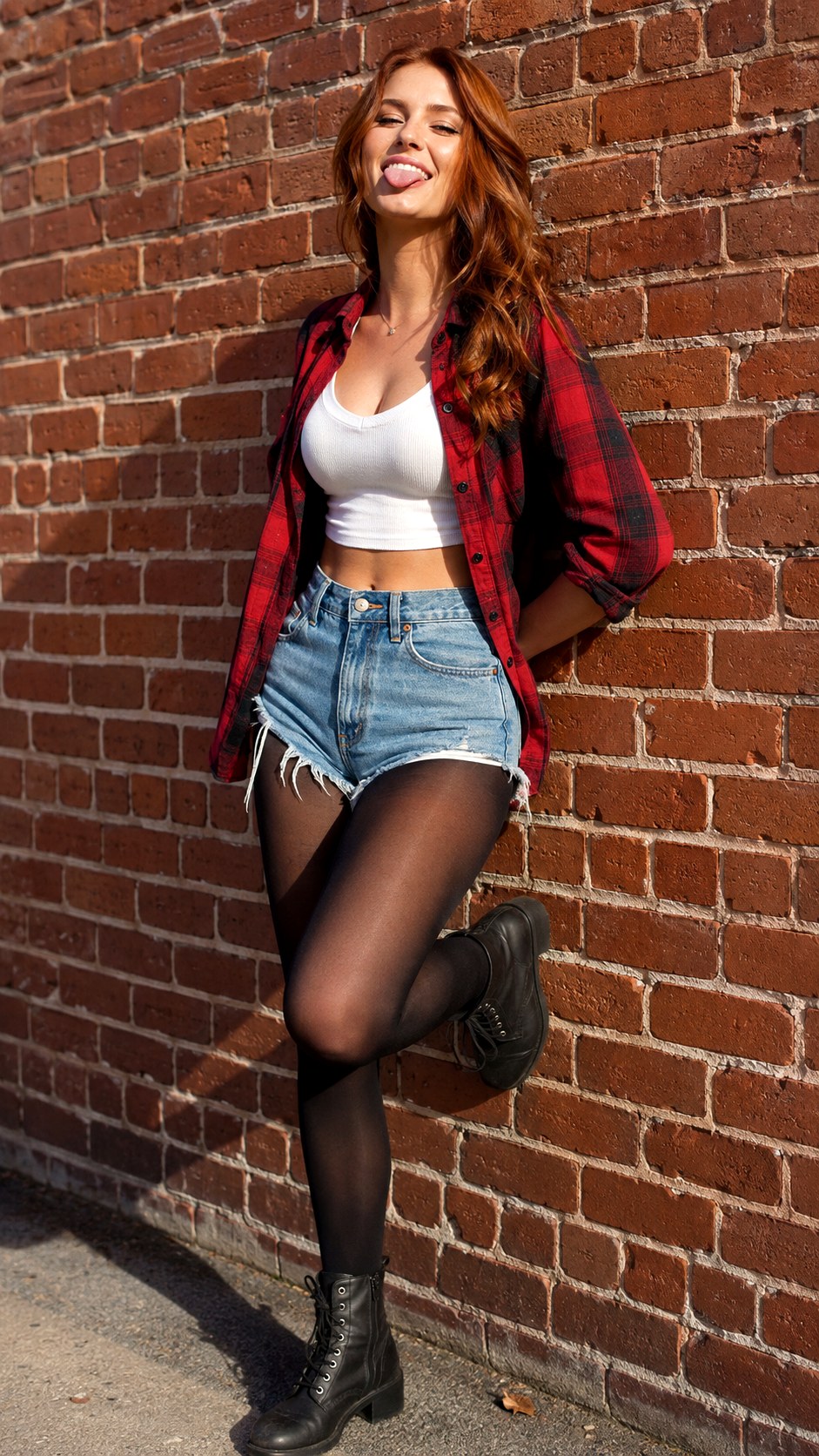 Flannel Button Down And Denim Shorts - 21 warm fall outfit look ideas