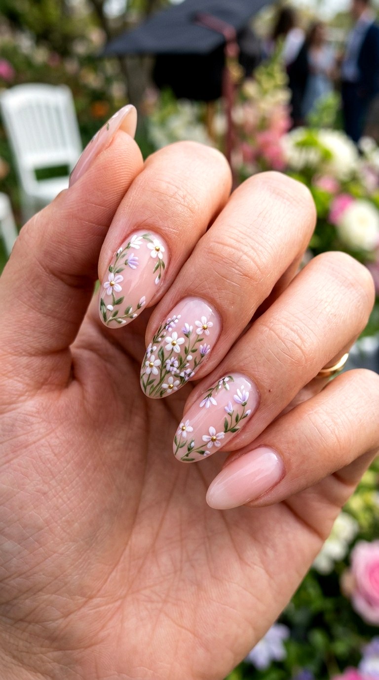 Floral Graduation Nail Art - 25 graduation Nail art inspiration ideas