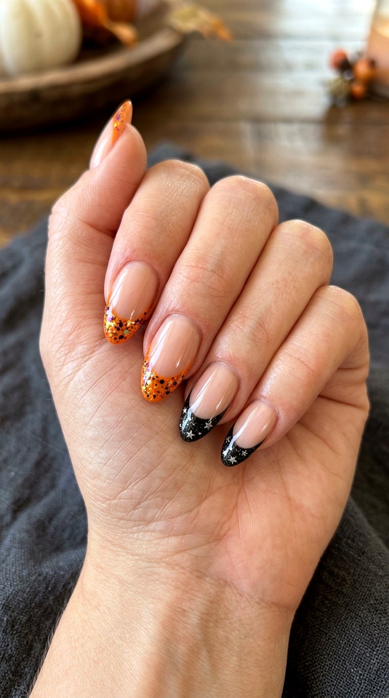 French Tip Halloween Nails - 20 easy halloween nail ideas
