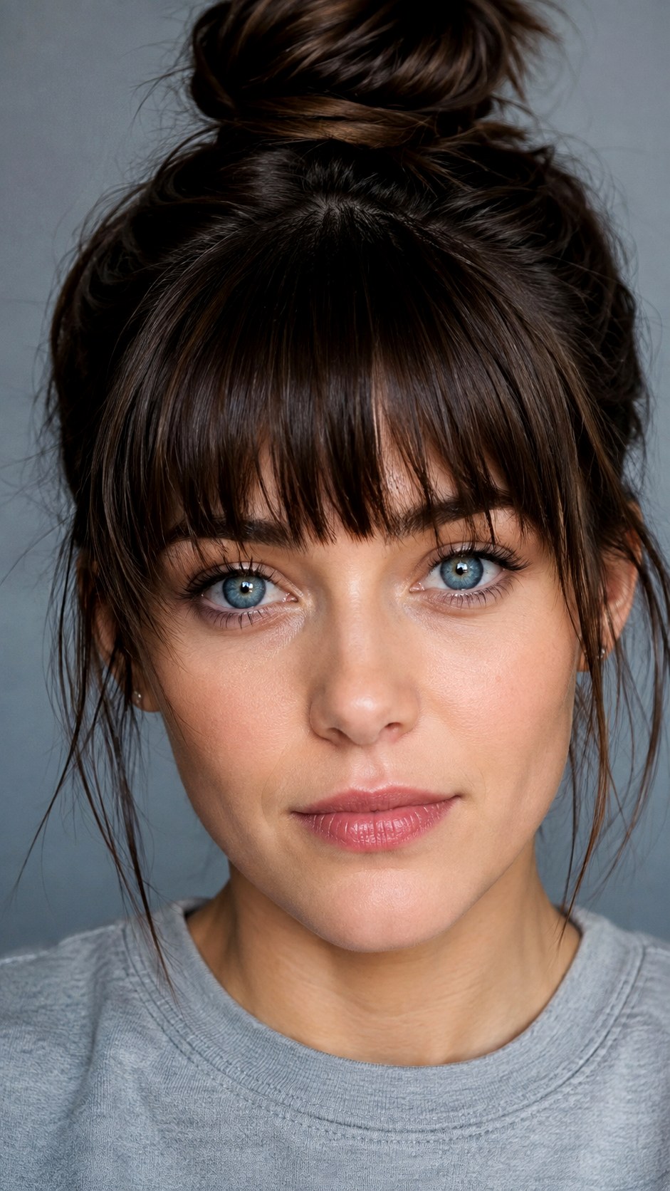 Fringe Framed Top Knot Style - 21 bun hairstyle ideas
