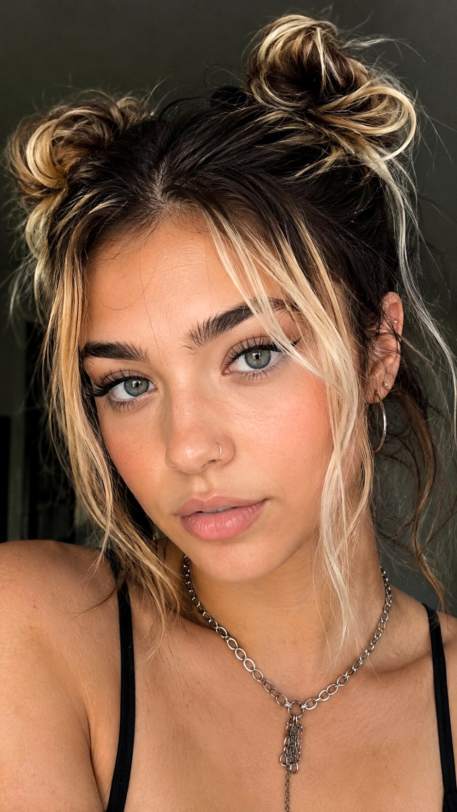 Frosted Tips Space Buns - 22 space bun hairstyle ideas